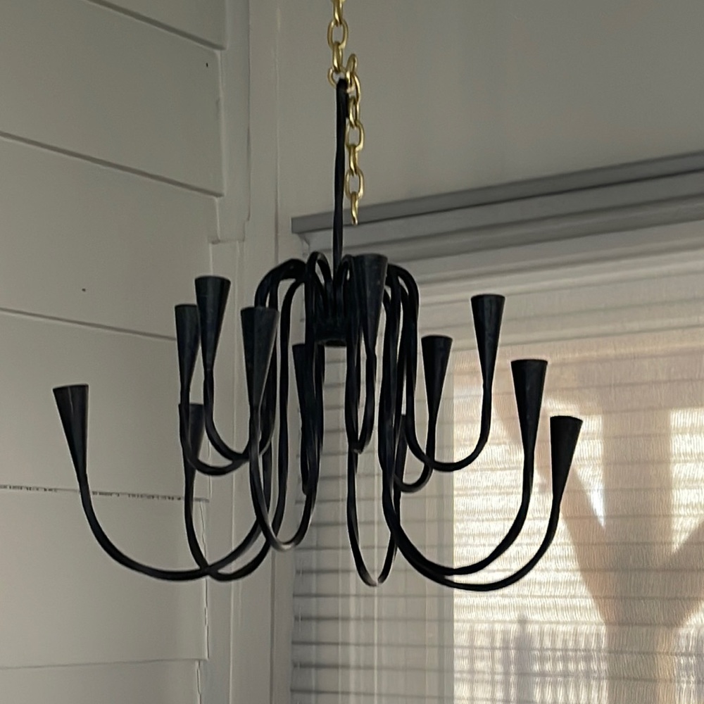 Wrought Iron Chandelier Black